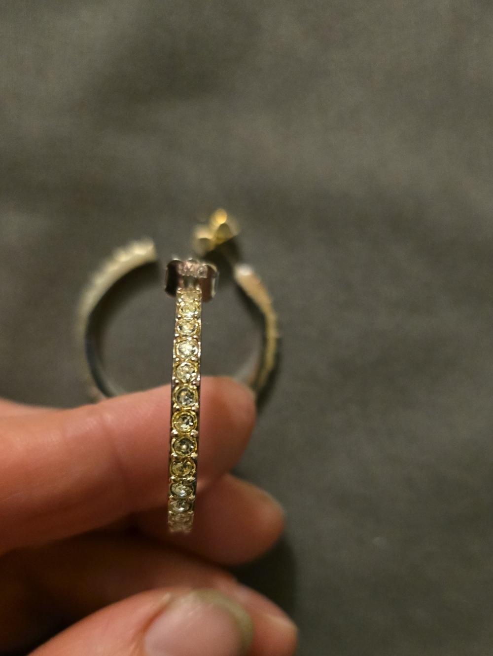 Hallmark Gold Hoop Earrings with Clear Crystals